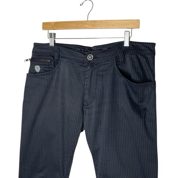 Guess Jeans Kurt Slim Fit Mens 32 Charcoal Striped Straight Cotton Blend Rocker - Picture 4 of 12